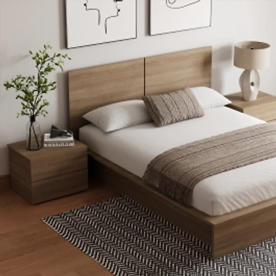 Joey 4-Piece Bedroom Set - Brown Oak