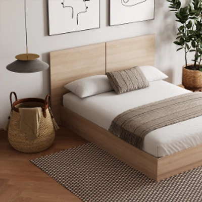 Madrid Platform Bed Set - Natural Blonde Oak