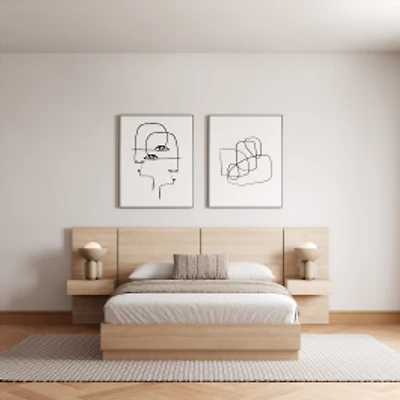 Madrid 4-Piece Platform Bedroom Set - Natural Blonde Oak