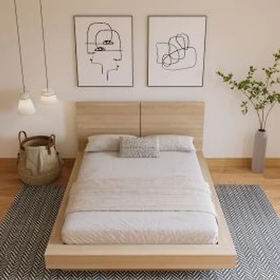 Nina Platform Bed Set - Natural Blonde Oak