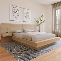 Ensemble de chambre 4 pièces Nina avec table de nuit flottante