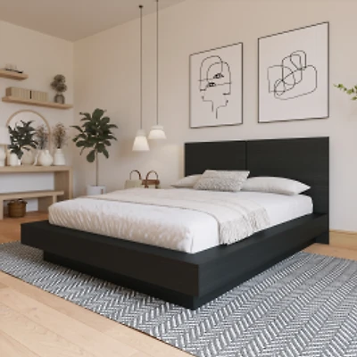 Nina Platform Bed Set - Black Karisma