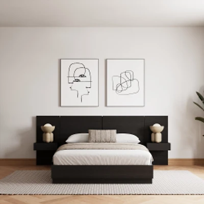 Madrid 4-Piece Platform Bedroom Set - Black Karisma