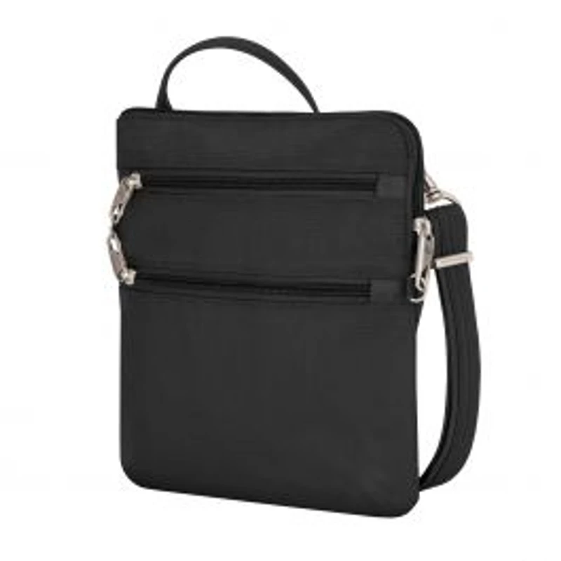 Anti-Theft Classic Slim Double Zip Crossbody - Black