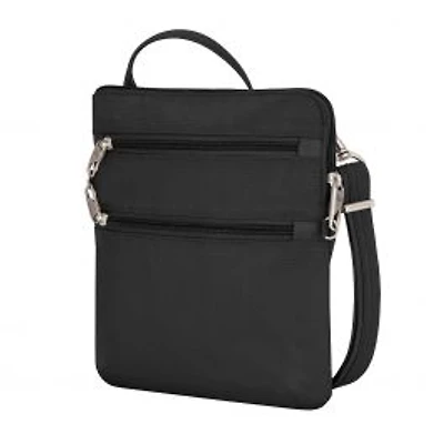 Anti-Theft Classic Slim Double Zip Crossbody - Black