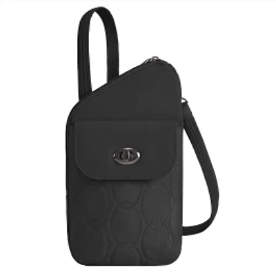 Runways Anti-Theft Slim Asymmetric Crossbody Bag- Black
