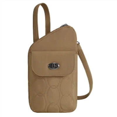 Runways Anti-Theft Slim Asymmetric Crossbody Bag- Latte
