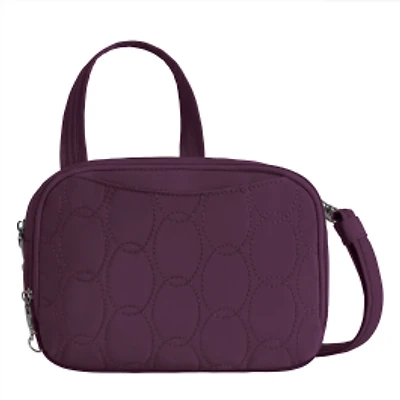 Runways Anti-Theft Double Compartment Crossbody Bag- Plum