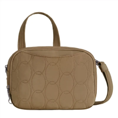 Runways Anti-Theft Double Compartment Crossbody Bag- Latte
