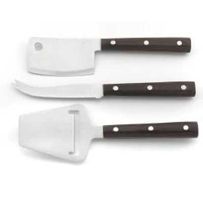 Reggio Japanese Steel Cheese Knife Set with Dark Stamina Wood Handle
