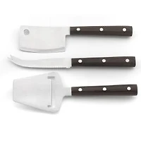 Reggio Japanese Steel Cheese Knife Set with Dark Stamina Wood Handle