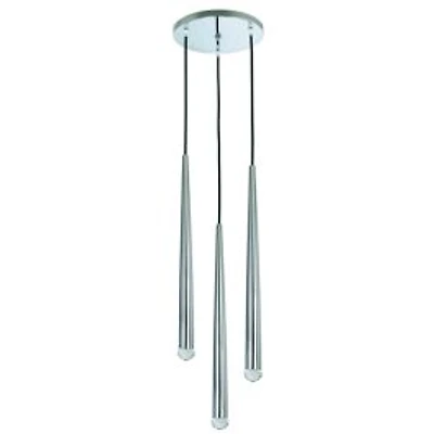 Round Chrome Pendant Light with 3 LED Pendulums