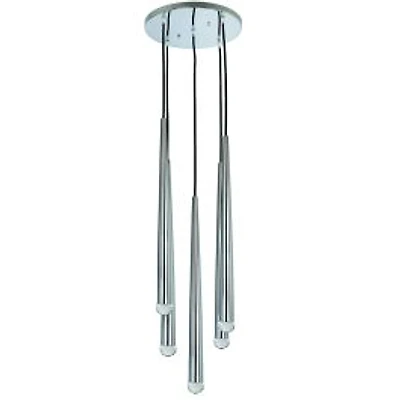 Round Polished Chrome Pendant Light with 5 LED Pendulums