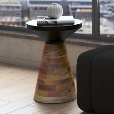 Boden Accent Table - Black/Walnut