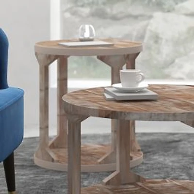 Avni Accent Table - Distressed Natural Finish