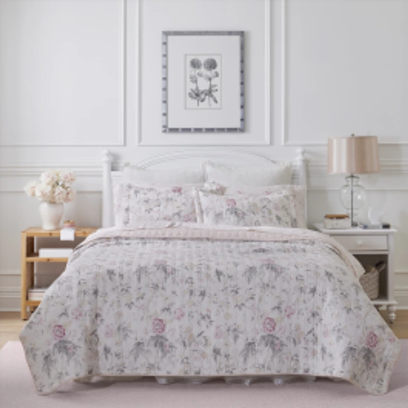 Laura Ashley Breezy Floral Cotton Quilt Set