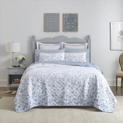 Laura Ashley Flora Cotton Quilt Set