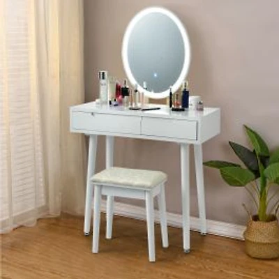 Touch Screen Vanity Makeup Table Stool Set