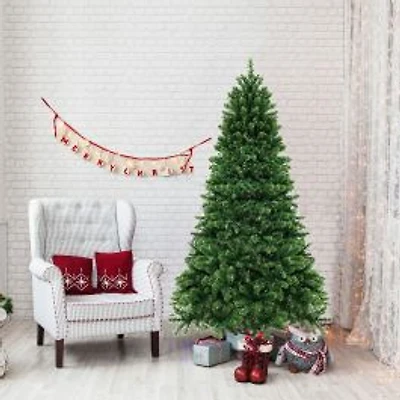 Hinged Christmas Tree with PVC Branch Tips Warm White LED Lights