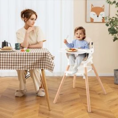 6 in 1 Convertible Highchair, Safety Harness and Removable Tray