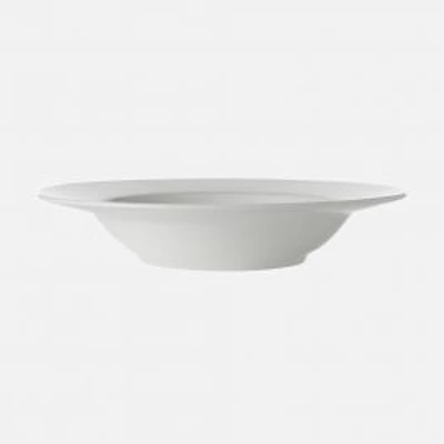 Set of 4 White Basics Rim Soup Bowls