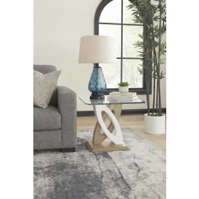 Tuscan End Table - White/Walnut