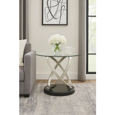 Kona End Table - Silver/Black