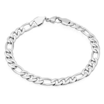STEELX Stainless Steel 8mm Figaro Chain Bracelet 8.5