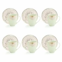Ensemble de tasses et soucoupes Rose 12 pièces par Brilliant