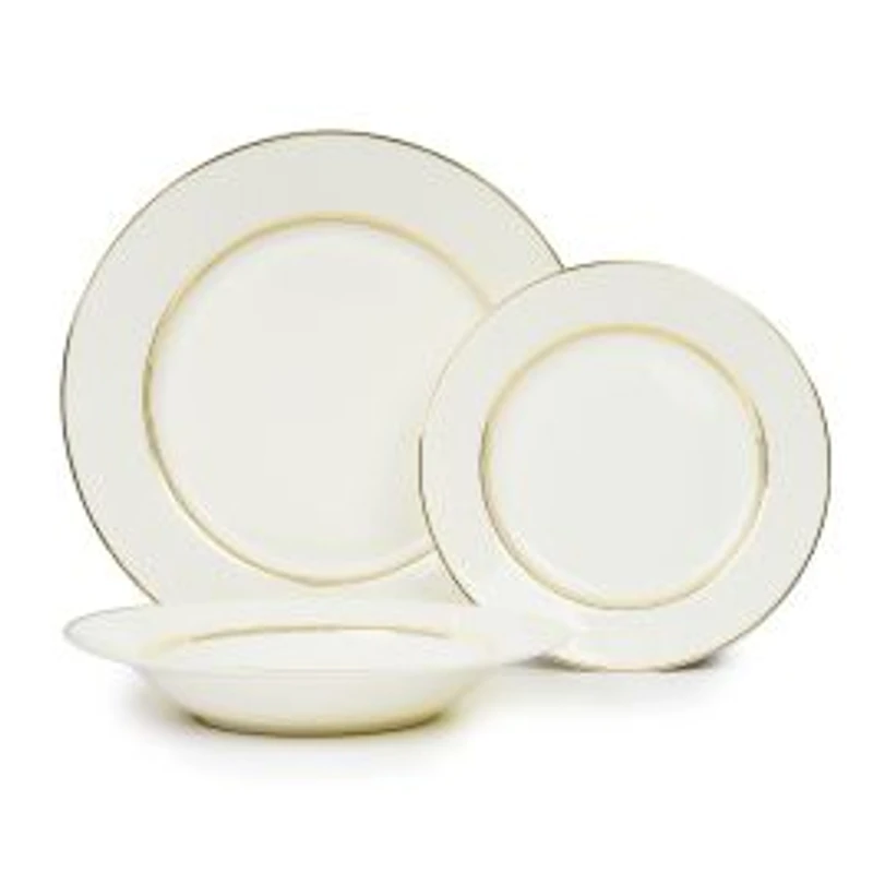 Ensemble de vaisselle 18 pièces Rose par Brilliant - Blanc et Or