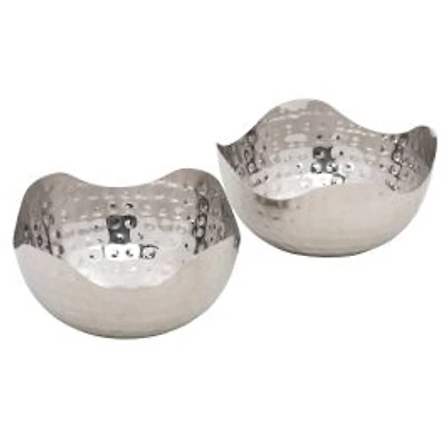 Elegance Set of 2 Wave Hammered Small Bowl
