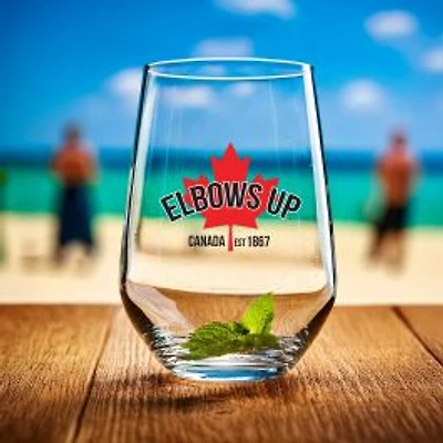 Elbows Up Stemless Glasses, Set of 6 - 13oz