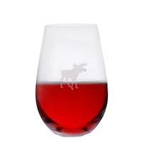 Set of 6 Moose Print Stemless Wine Glasses by Cuisivin