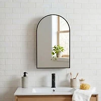 Madison Arch Black Medicine Cabinet 18"x30" by Haute Deco
