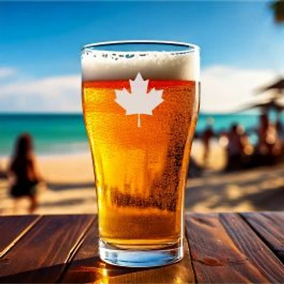 Maple Leaf Strong & Free Beer Glasses, Set of 6 - 22oz