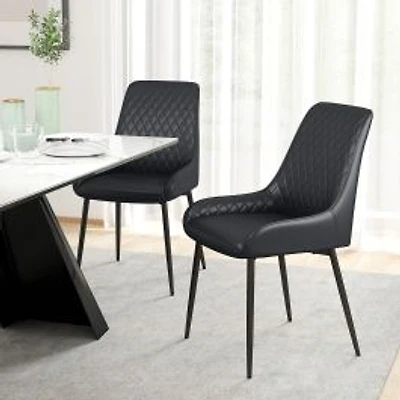 2-Piece PU Leather Dining Chair