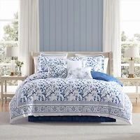 Laura Ashley Charlotte Cotton China Blue Comforter Set