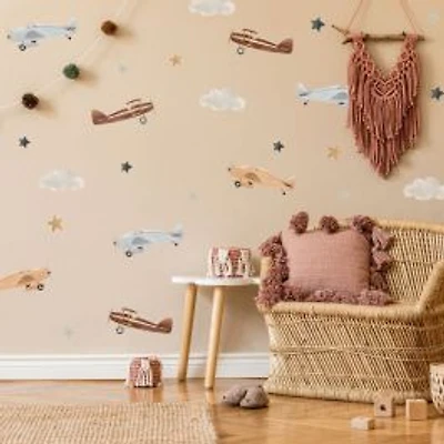 Vintage plane wall decals