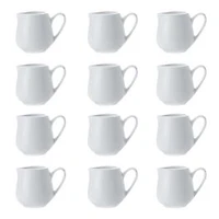 Set of 12 White Basics Jugs by Maxwell & Williams (90 ml)