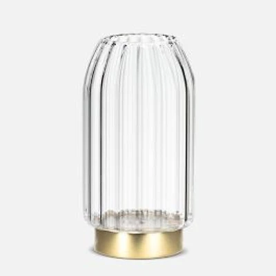 Panel Led Vase with Gold Base - 6,5''