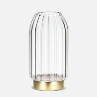Panel Led Vase with Gold Base - 6,5''