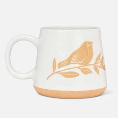 Wide Base Mug With birds - 14oz