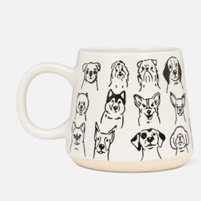 Wide Base Mug With dogs - 14oz