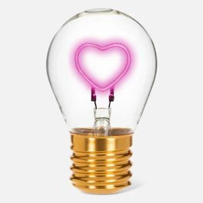 Neon LED Lightbulb - Heart Pink