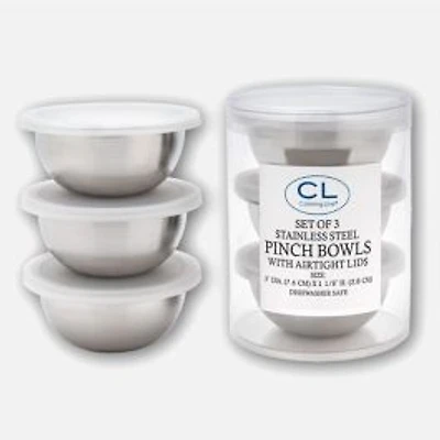 Stainless Steel Pinch Bowls With Lids, Set of 3