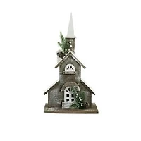 grey and White Wood Church LED Display