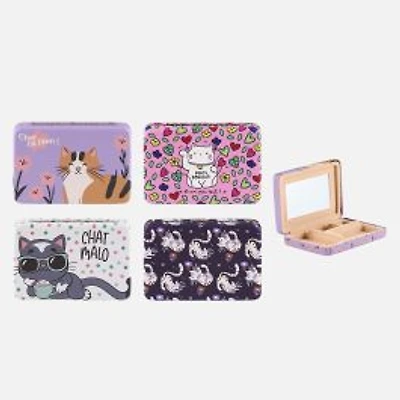 Compact Jewelry Box - Cat Design Assorted