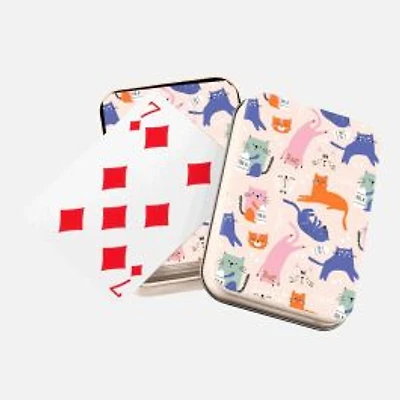 Playing Card with metal box - Cats
