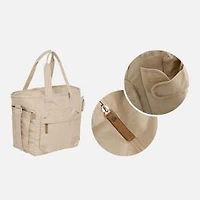 Insulated Lunch Bag with Multi Pockets, 12 L - Beige
