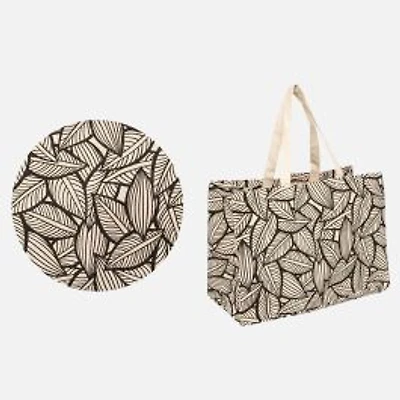 Cotton Tote Bag With Leaf Design